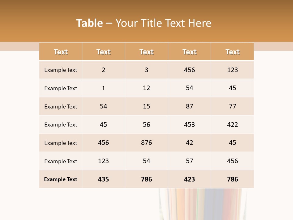 Many Multicolored Tubules In Glass Against The White Background PowerPoint Template