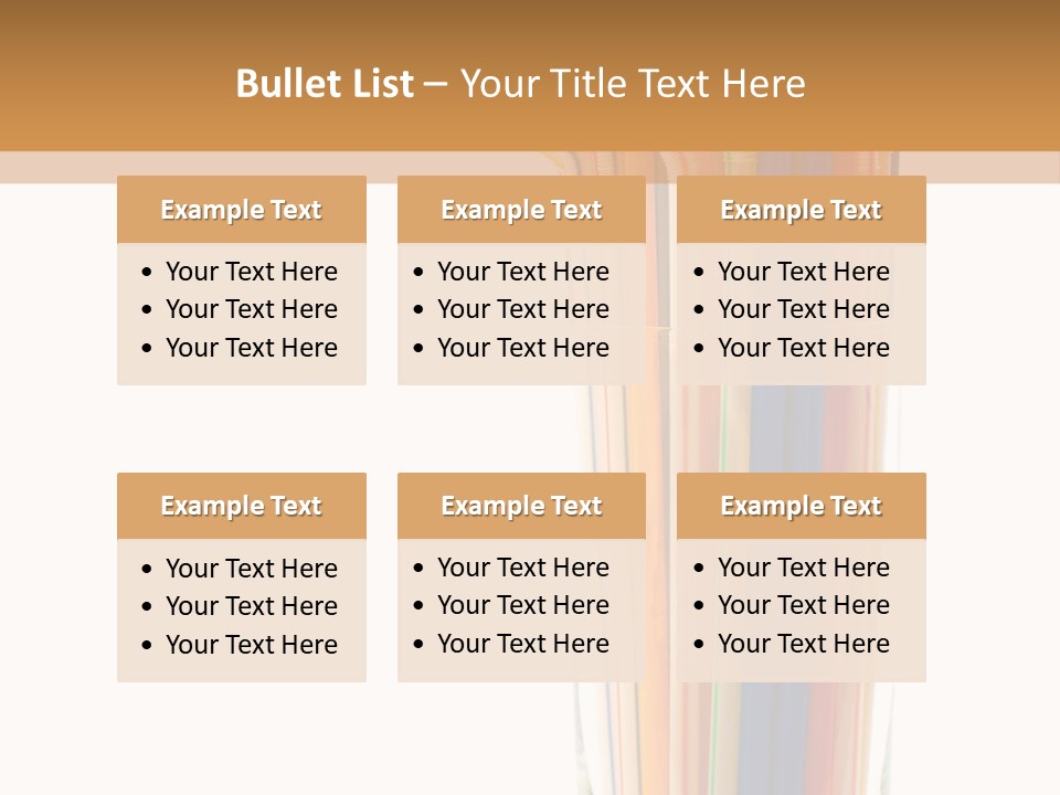 Many Multicolored Tubules In Glass Against The White Background PowerPoint Template