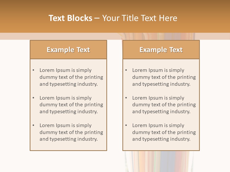 Many Multicolored Tubules In Glass Against The White Background PowerPoint Template