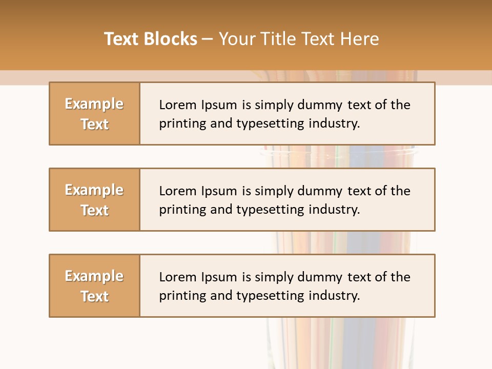 Many Multicolored Tubules In Glass Against The White Background PowerPoint Template