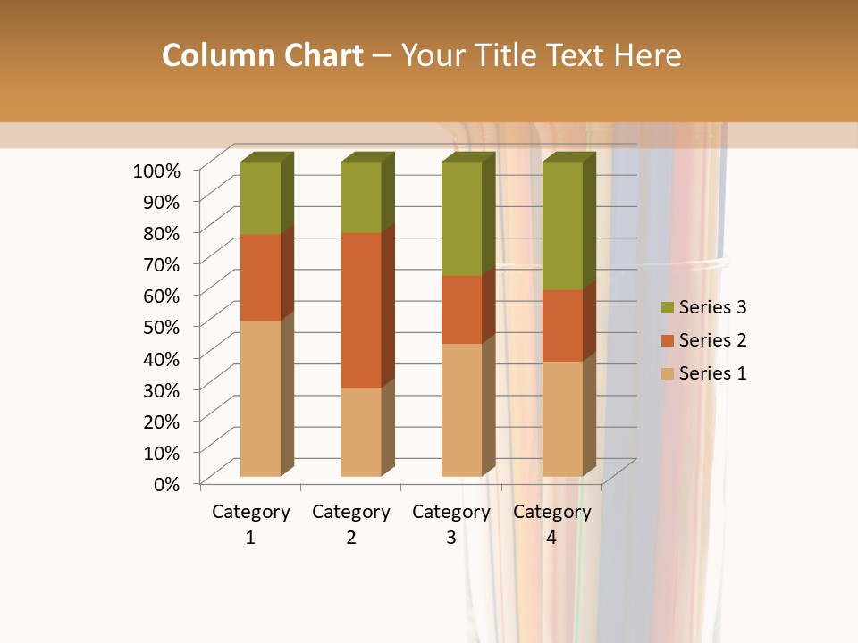 Many Multicolored Tubules In Glass Against The White Background PowerPoint Template