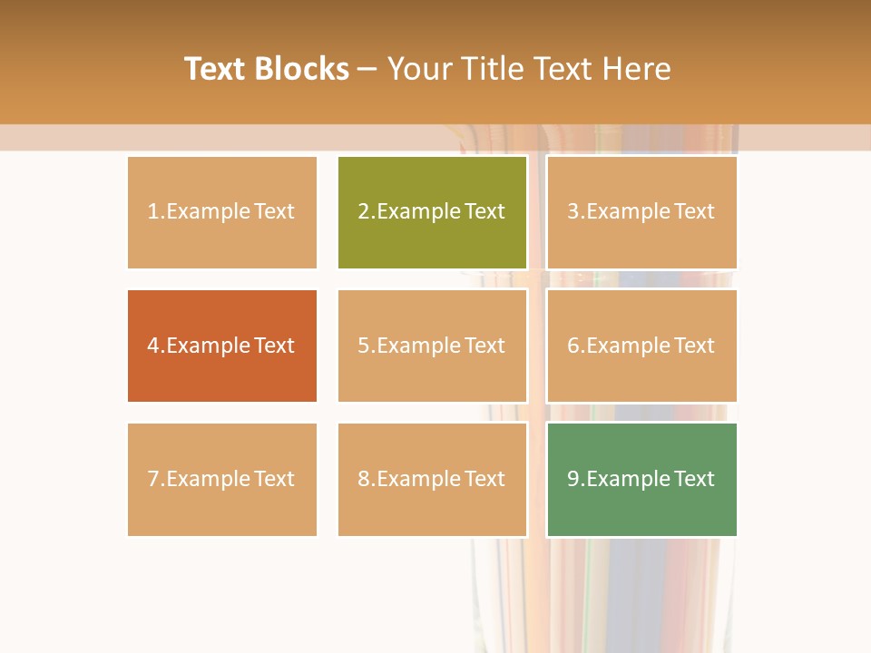 Many Multicolored Tubules In Glass Against The White Background PowerPoint Template