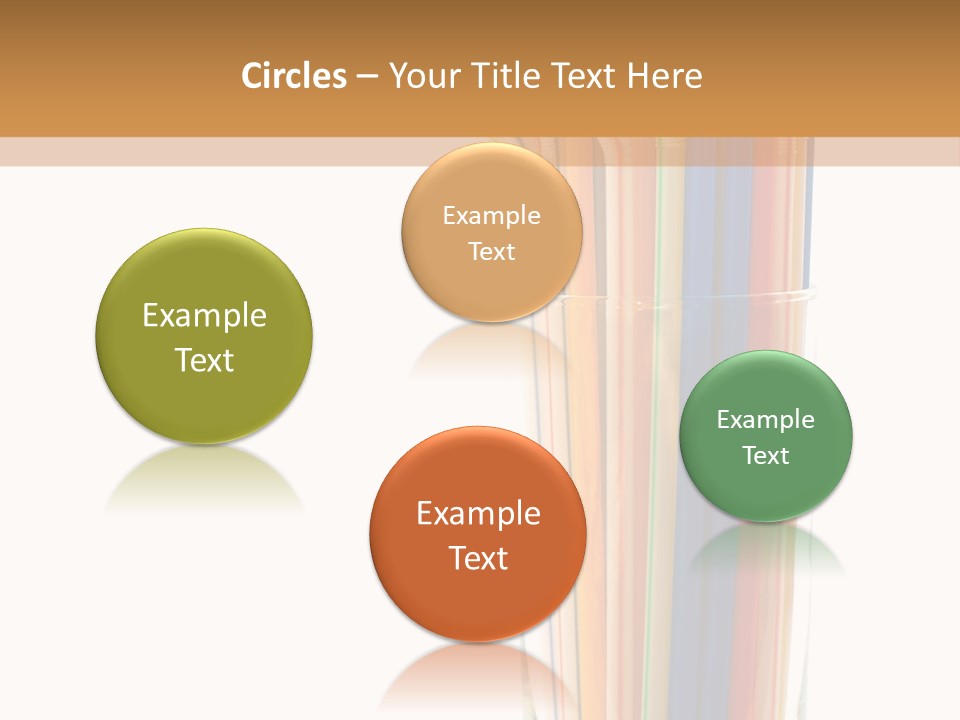 Many Multicolored Tubules In Glass Against The White Background PowerPoint Template