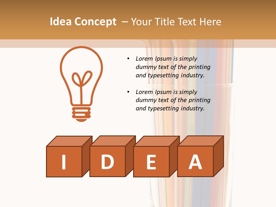 Many Multicolored Tubules In Glass Against The White Background PowerPoint Template