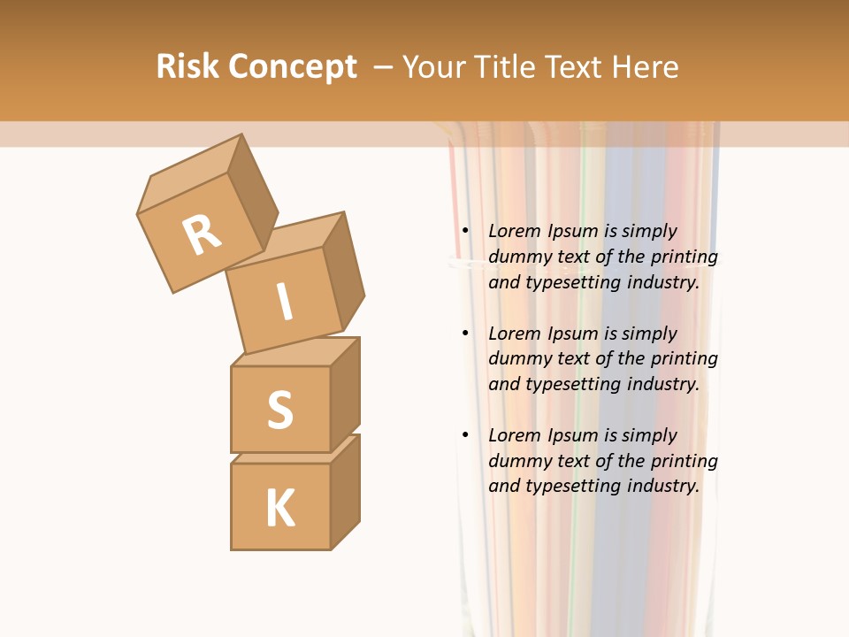 Many Multicolored Tubules In Glass Against The White Background PowerPoint Template