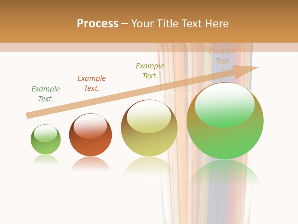 Many Multicolored Tubules In Glass Against The White Background PowerPoint Template