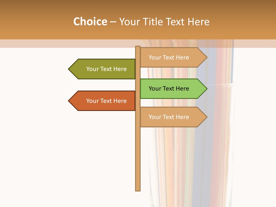 Many Multicolored Tubules In Glass Against The White Background PowerPoint Template