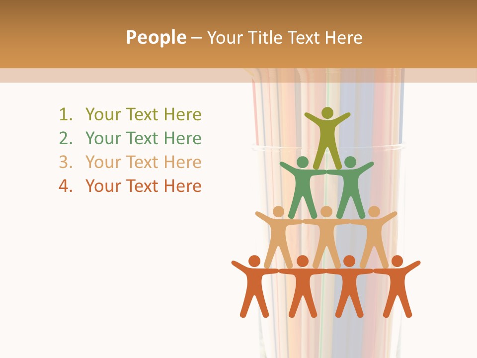Many Multicolored Tubules In Glass Against The White Background PowerPoint Template