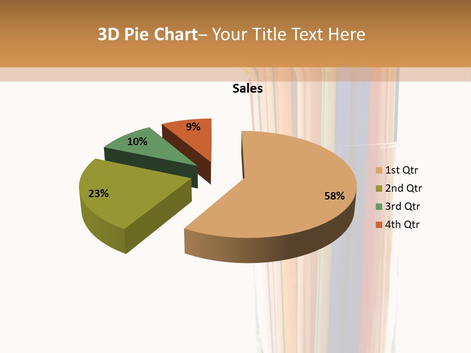 Many Multicolored Tubules In Glass Against The White Background PowerPoint Template