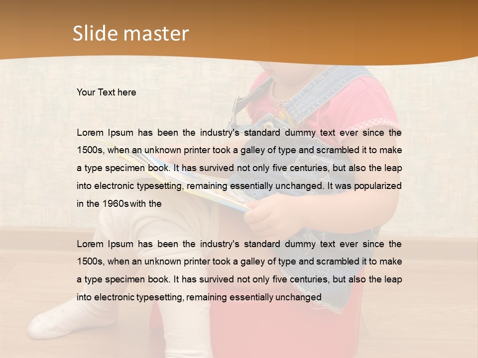 Little Girl Sitting On Red Potty With Open Book PowerPoint Template