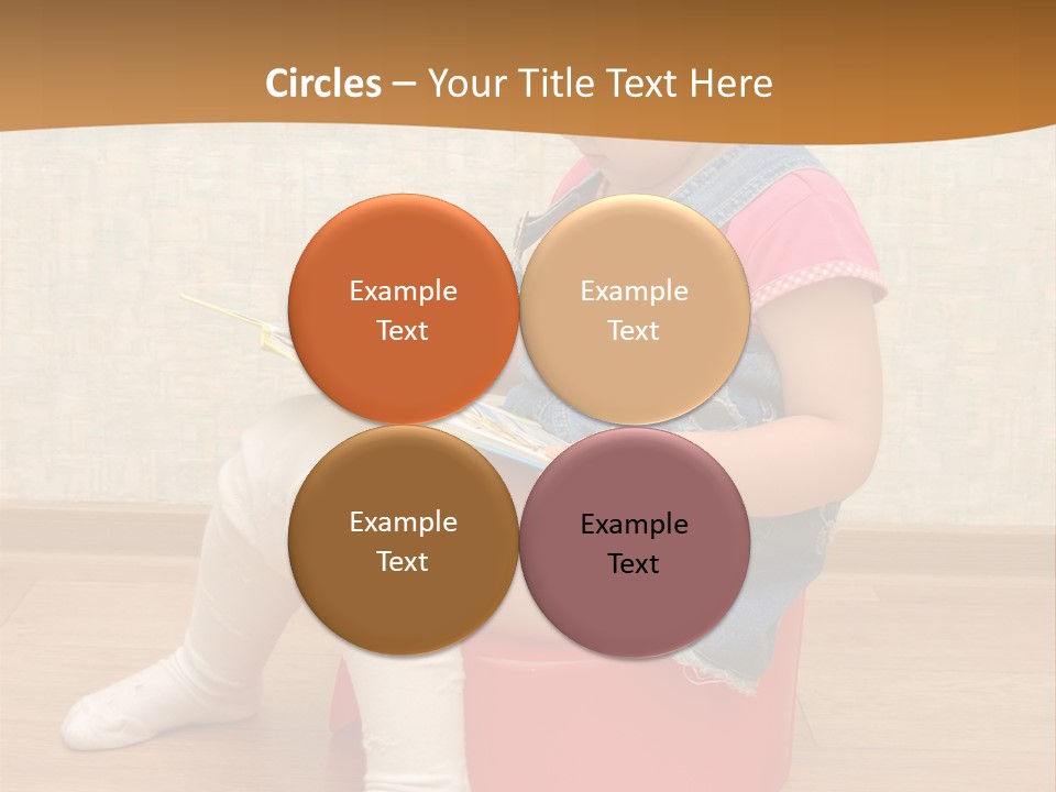 Little Girl Sitting On Red Potty With Open Book PowerPoint Template