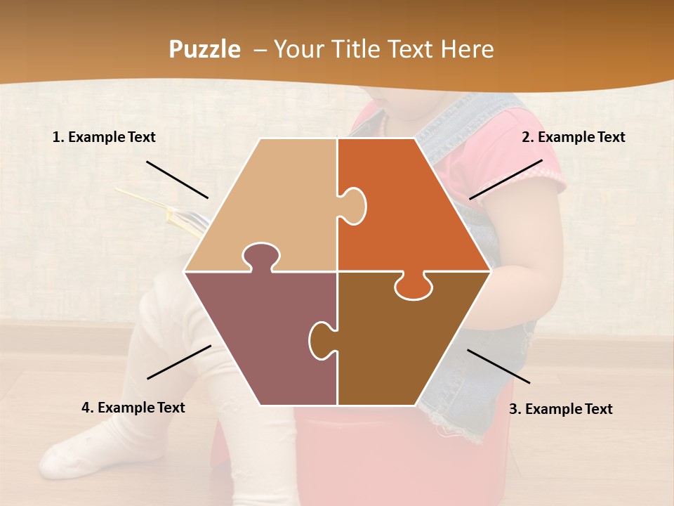 Little Girl Sitting On Red Potty With Open Book PowerPoint Template
