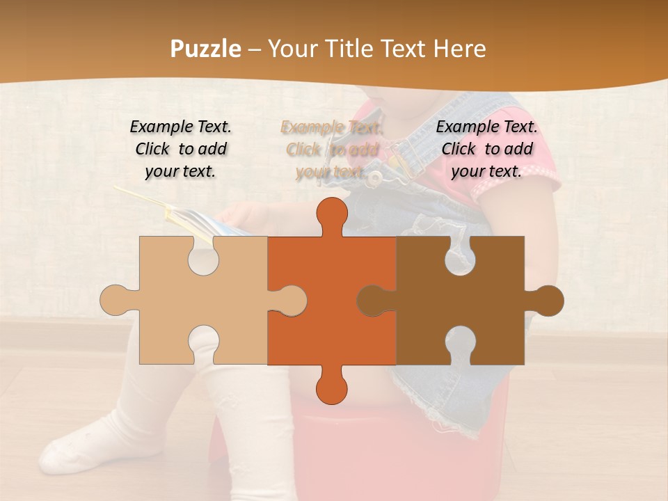Little Girl Sitting On Red Potty With Open Book PowerPoint Template