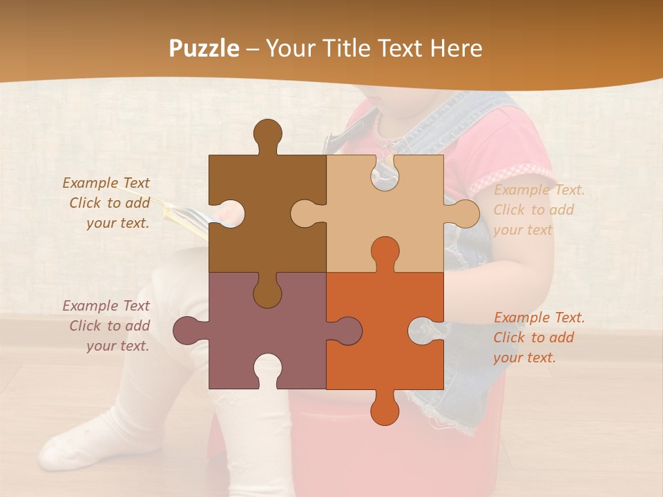 Little Girl Sitting On Red Potty With Open Book PowerPoint Template