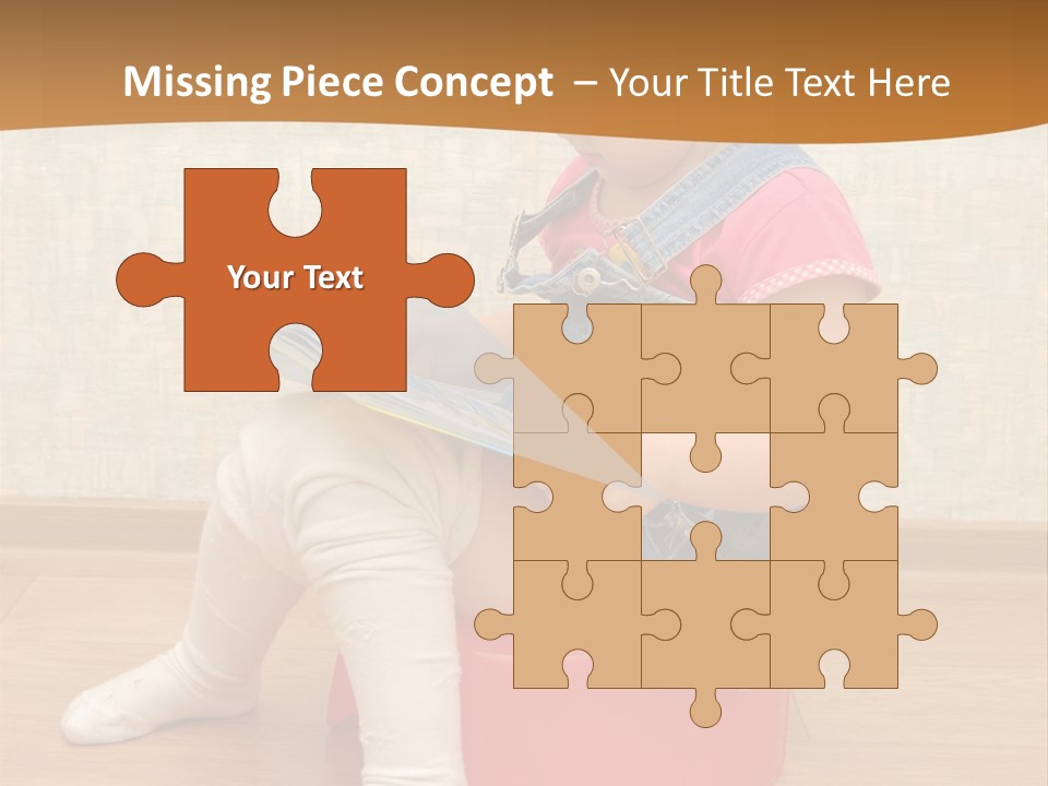 Little Girl Sitting On Red Potty With Open Book PowerPoint Template