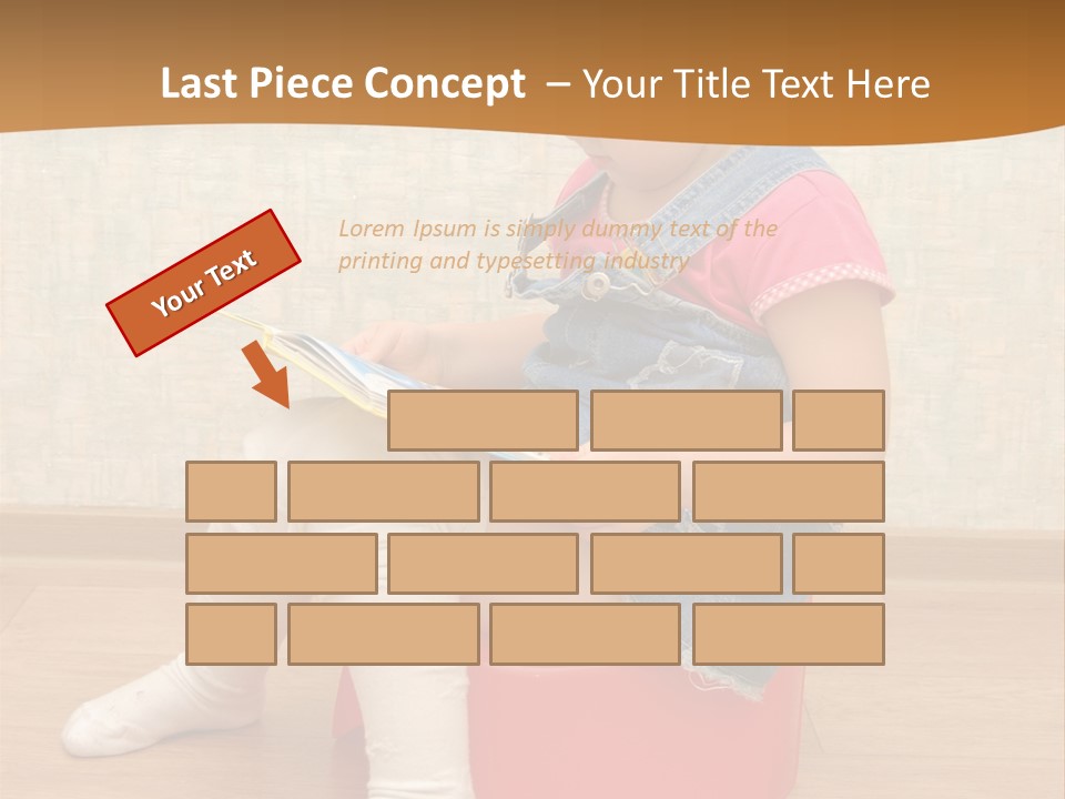Little Girl Sitting On Red Potty With Open Book PowerPoint Template