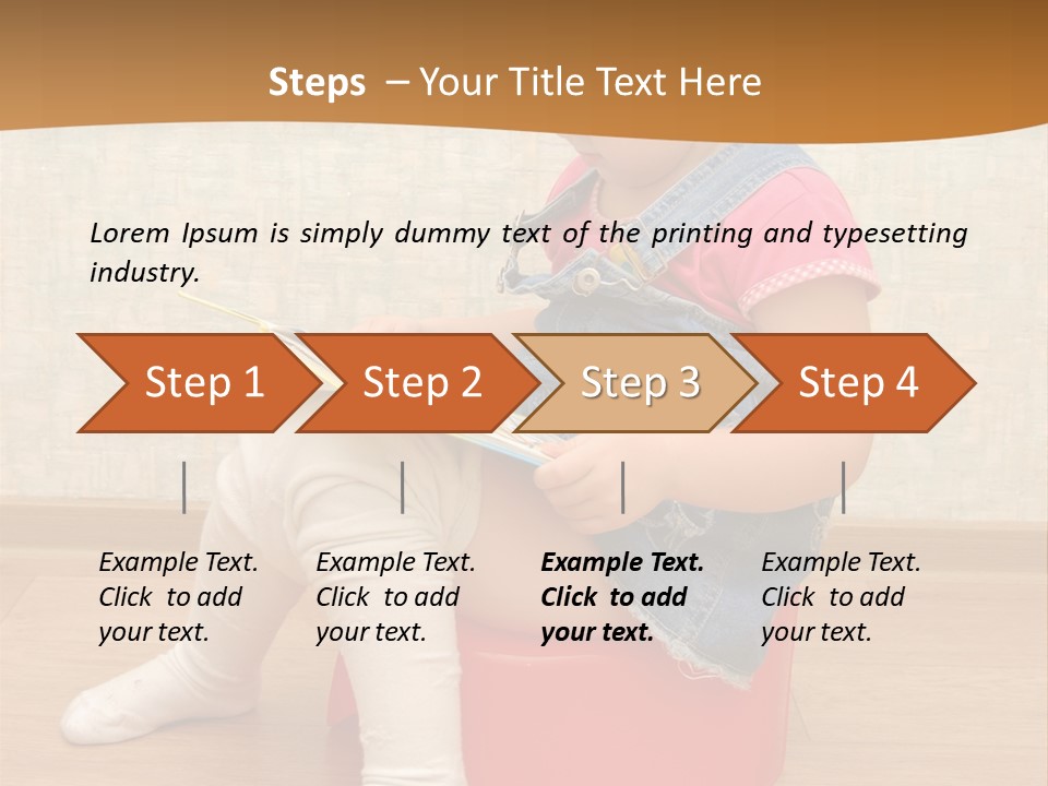 Little Girl Sitting On Red Potty With Open Book PowerPoint Template