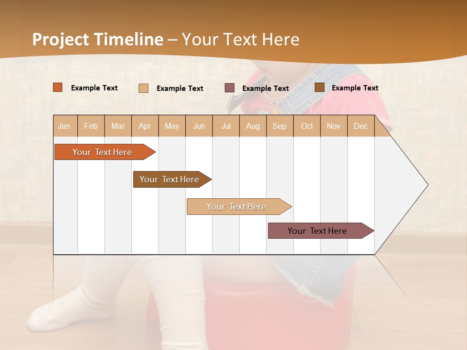 Little Girl Sitting On Red Potty With Open Book PowerPoint Template