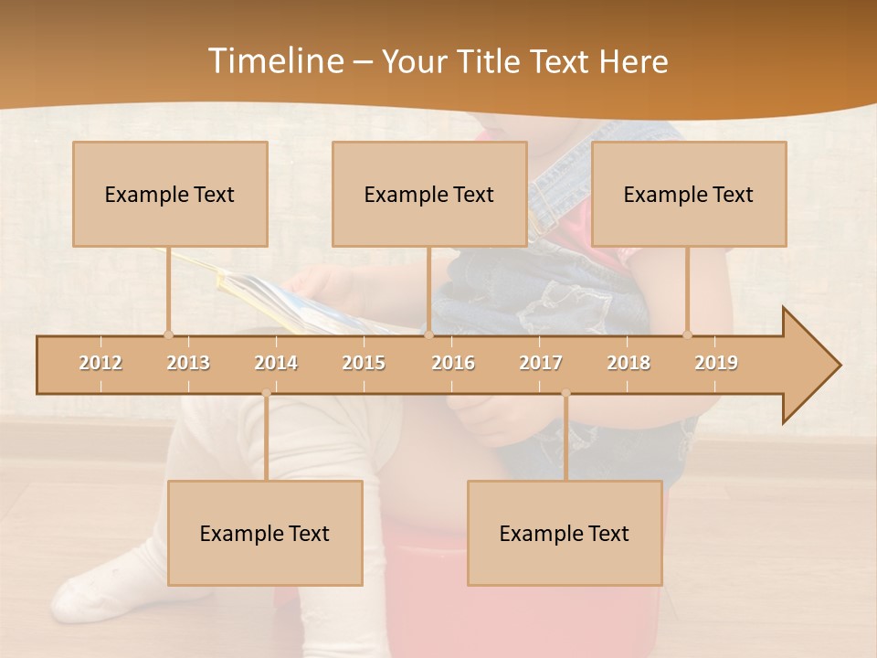 Little Girl Sitting On Red Potty With Open Book PowerPoint Template