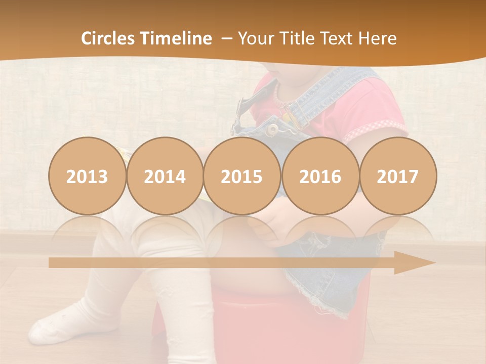 Little Girl Sitting On Red Potty With Open Book PowerPoint Template