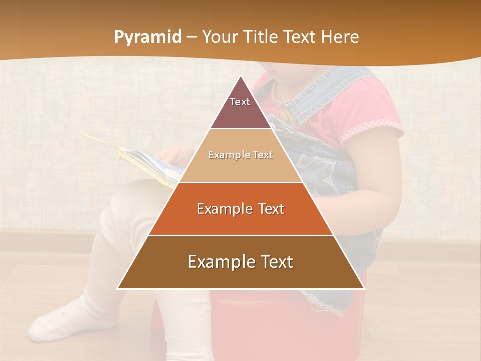 Little Girl Sitting On Red Potty With Open Book PowerPoint Template