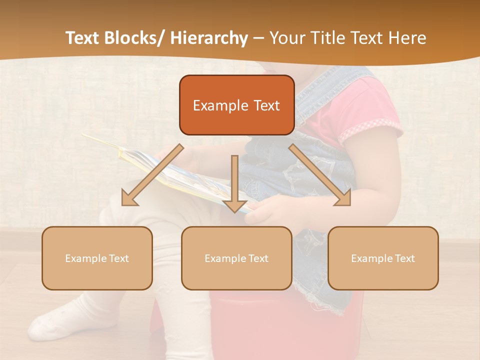 Little Girl Sitting On Red Potty With Open Book PowerPoint Template