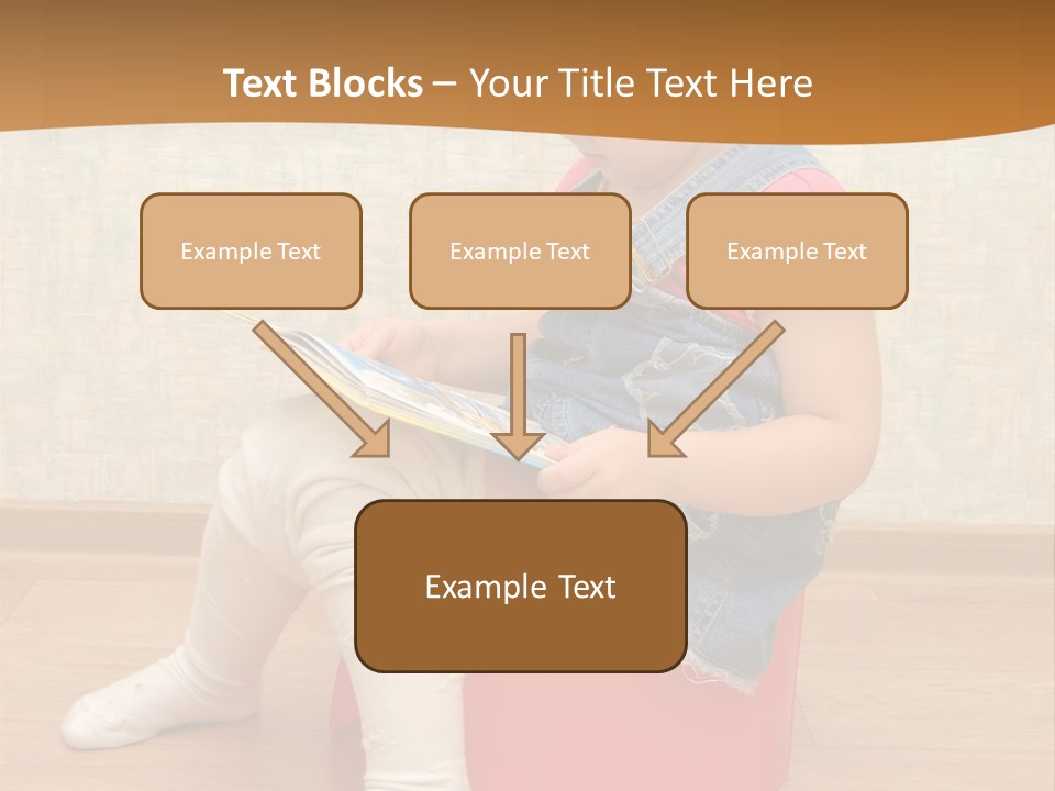 Little Girl Sitting On Red Potty With Open Book PowerPoint Template