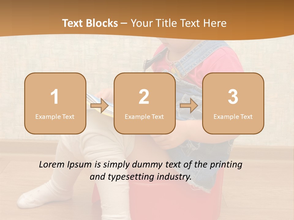 Little Girl Sitting On Red Potty With Open Book PowerPoint Template