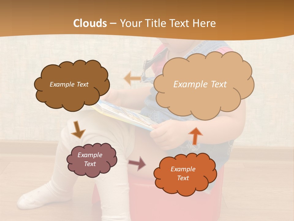 Little Girl Sitting On Red Potty With Open Book PowerPoint Template