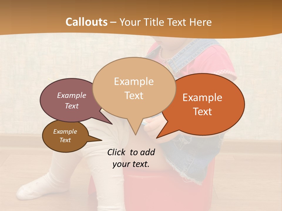 Little Girl Sitting On Red Potty With Open Book PowerPoint Template