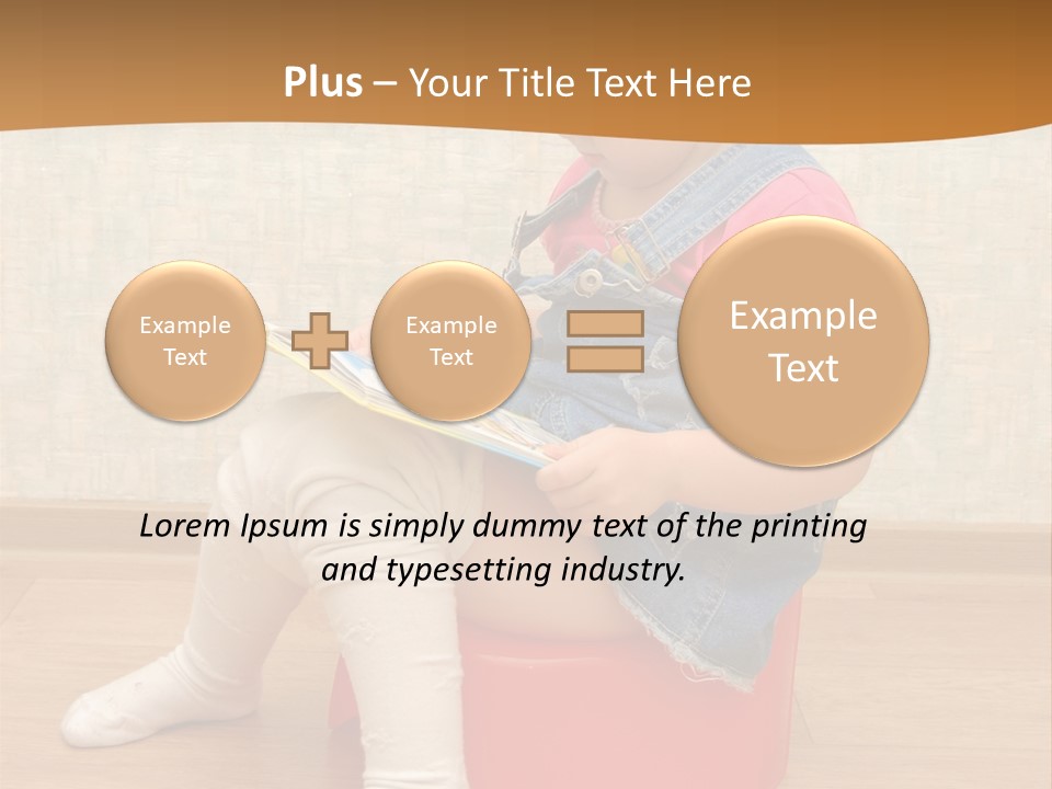 Little Girl Sitting On Red Potty With Open Book PowerPoint Template