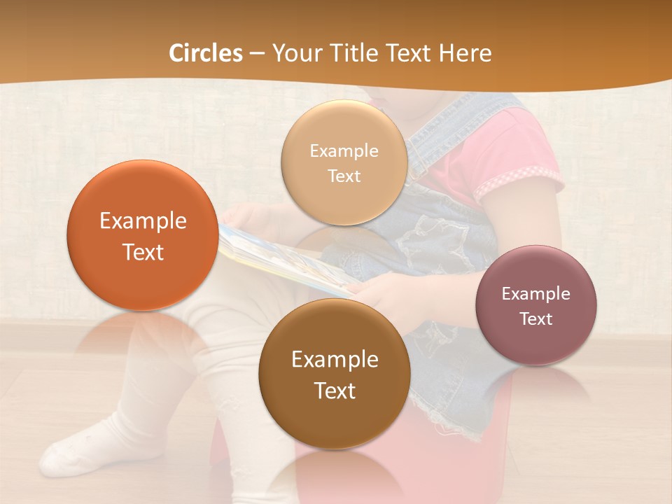 Little Girl Sitting On Red Potty With Open Book PowerPoint Template