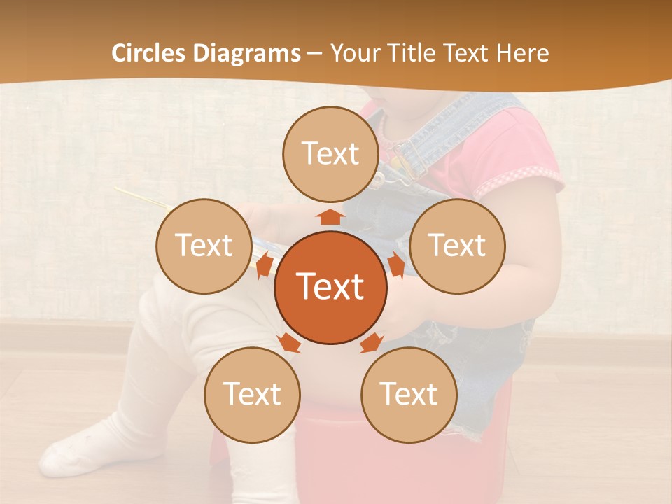 Little Girl Sitting On Red Potty With Open Book PowerPoint Template