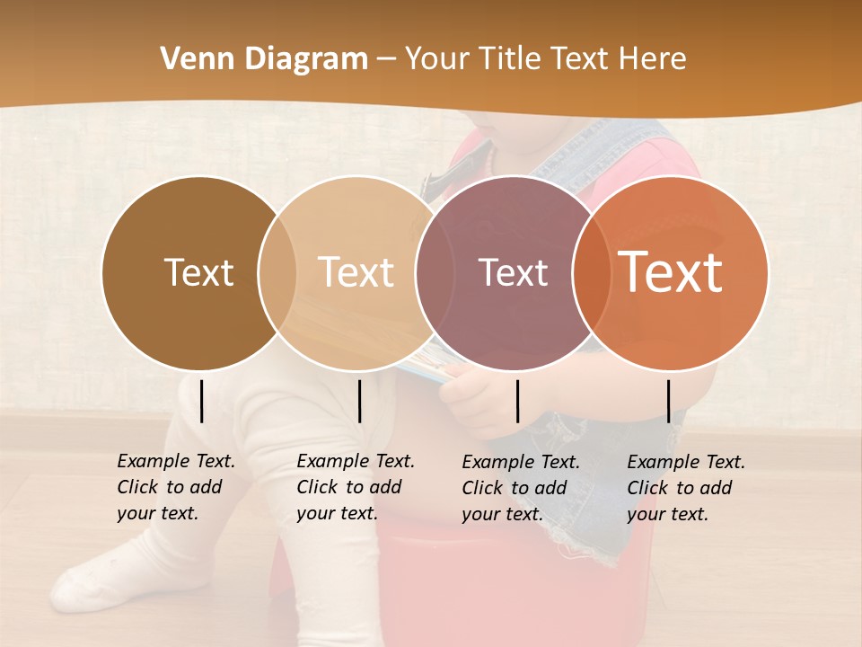 Little Girl Sitting On Red Potty With Open Book PowerPoint Template