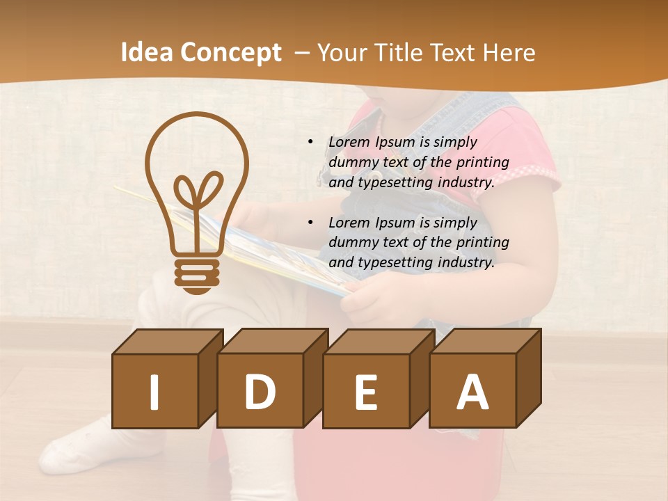 Little Girl Sitting On Red Potty With Open Book PowerPoint Template