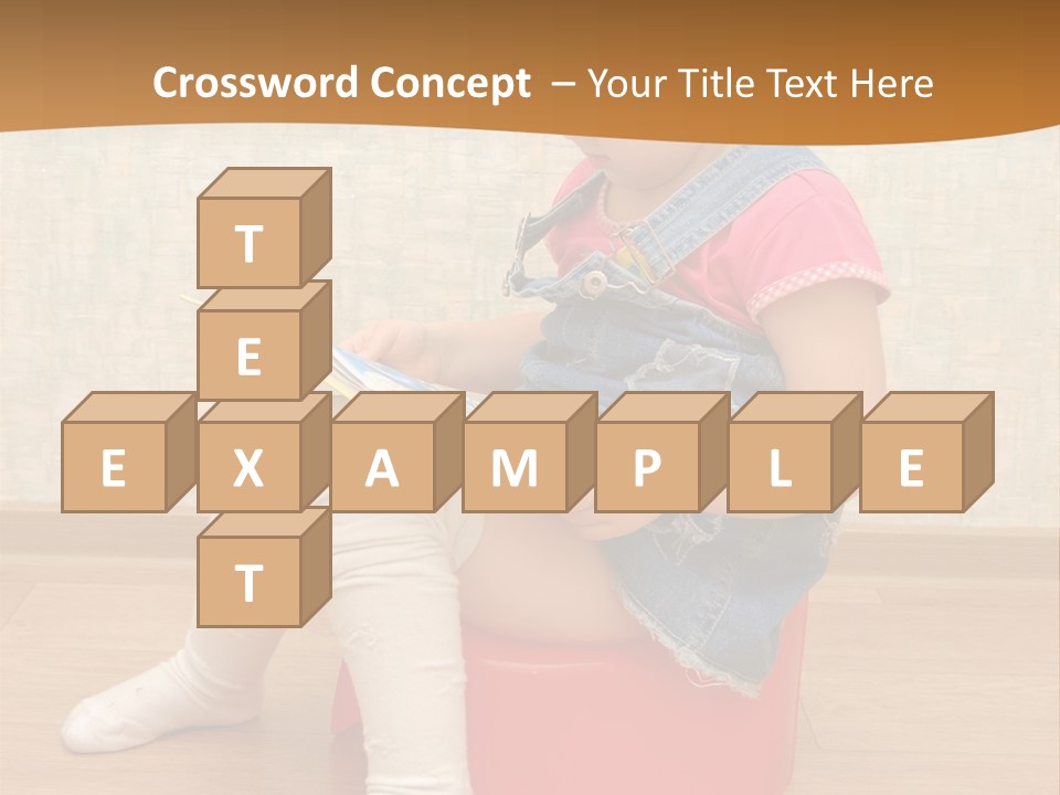 Little Girl Sitting On Red Potty With Open Book PowerPoint Template