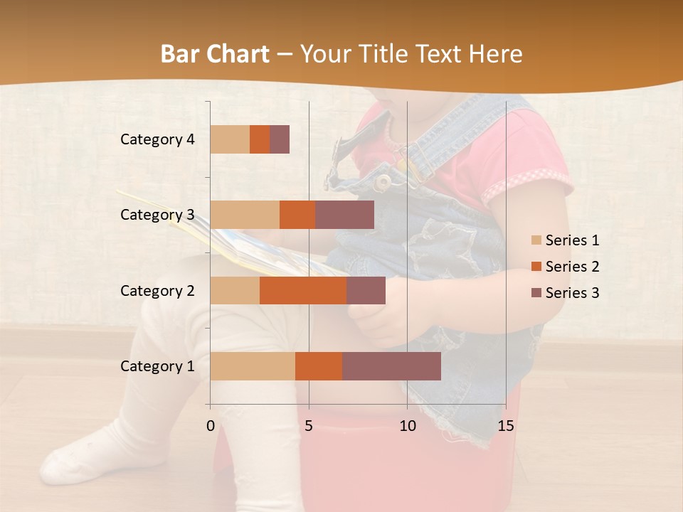 Little Girl Sitting On Red Potty With Open Book PowerPoint Template