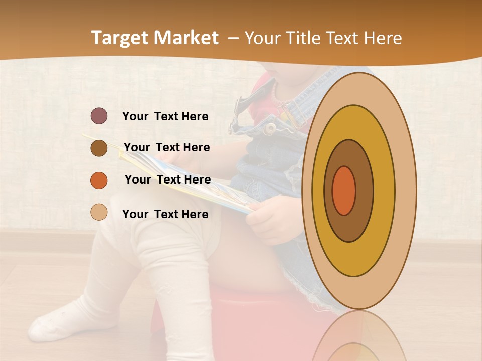 Little Girl Sitting On Red Potty With Open Book PowerPoint Template