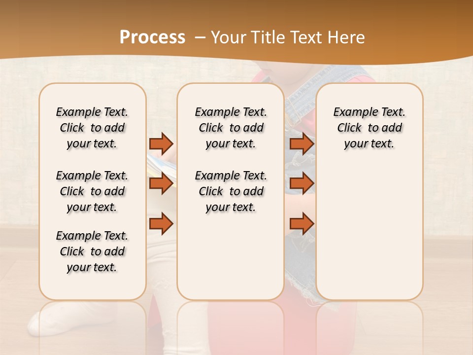 Little Girl Sitting On Red Potty With Open Book PowerPoint Template