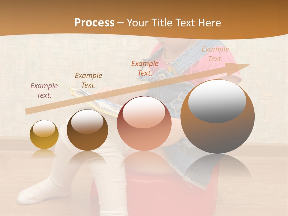 Little Girl Sitting On Red Potty With Open Book PowerPoint Template