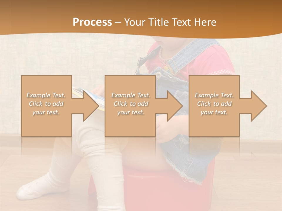 Little Girl Sitting On Red Potty With Open Book PowerPoint Template
