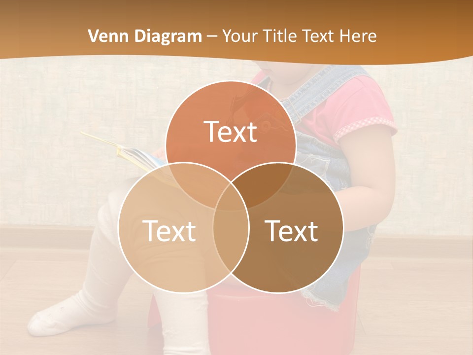Little Girl Sitting On Red Potty With Open Book PowerPoint Template