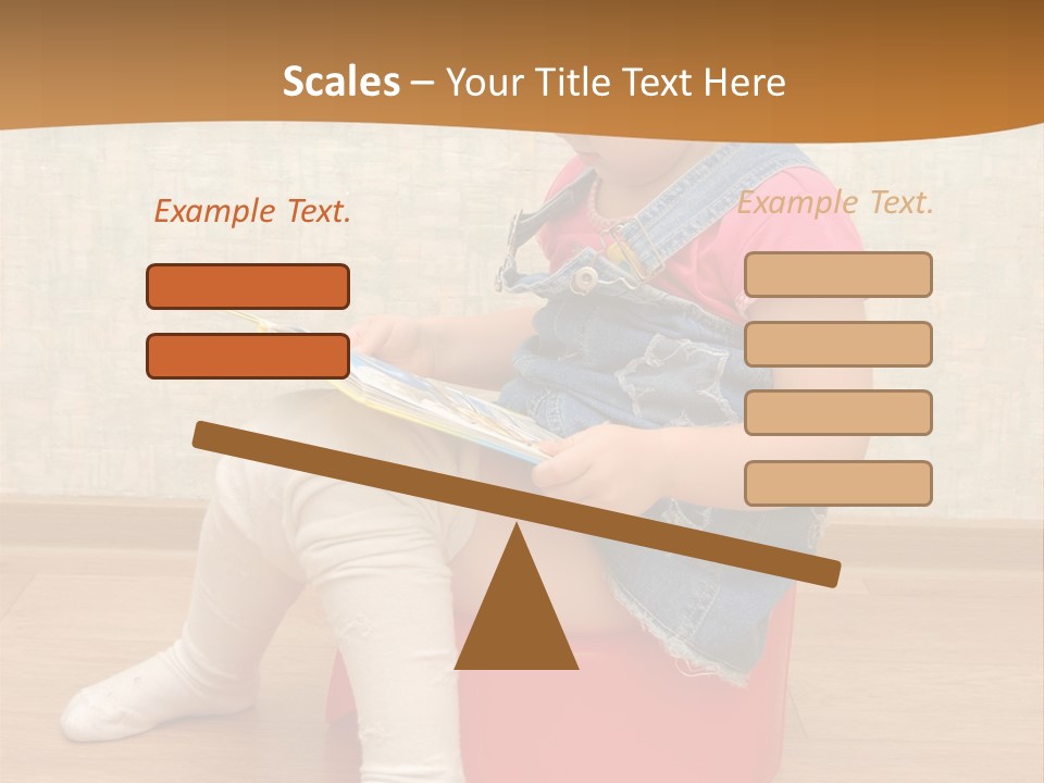 Little Girl Sitting On Red Potty With Open Book PowerPoint Template