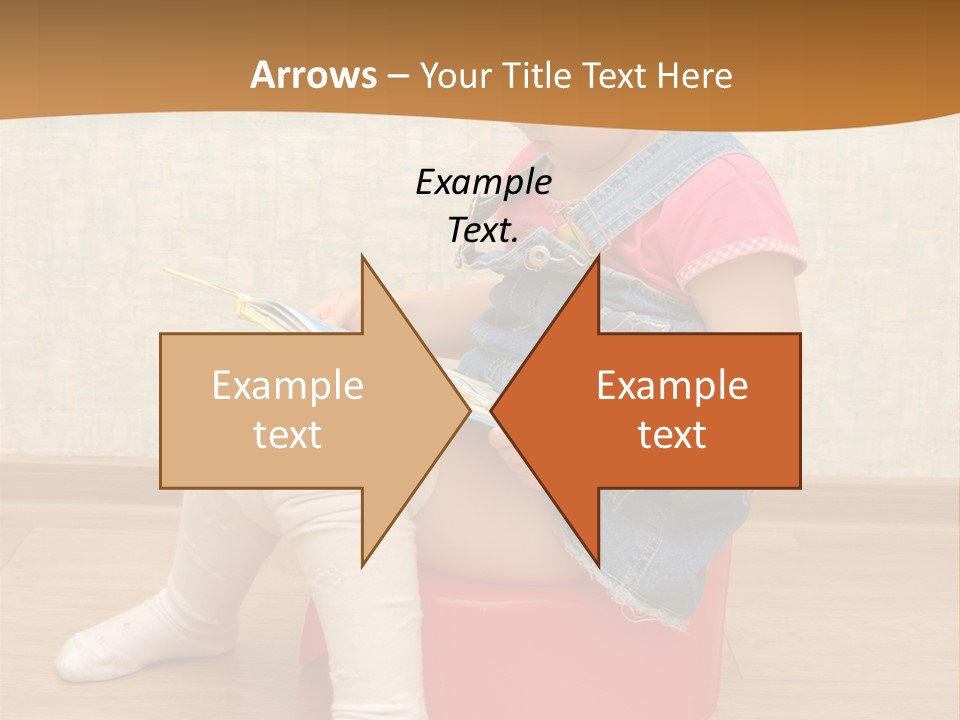 Little Girl Sitting On Red Potty With Open Book PowerPoint Template