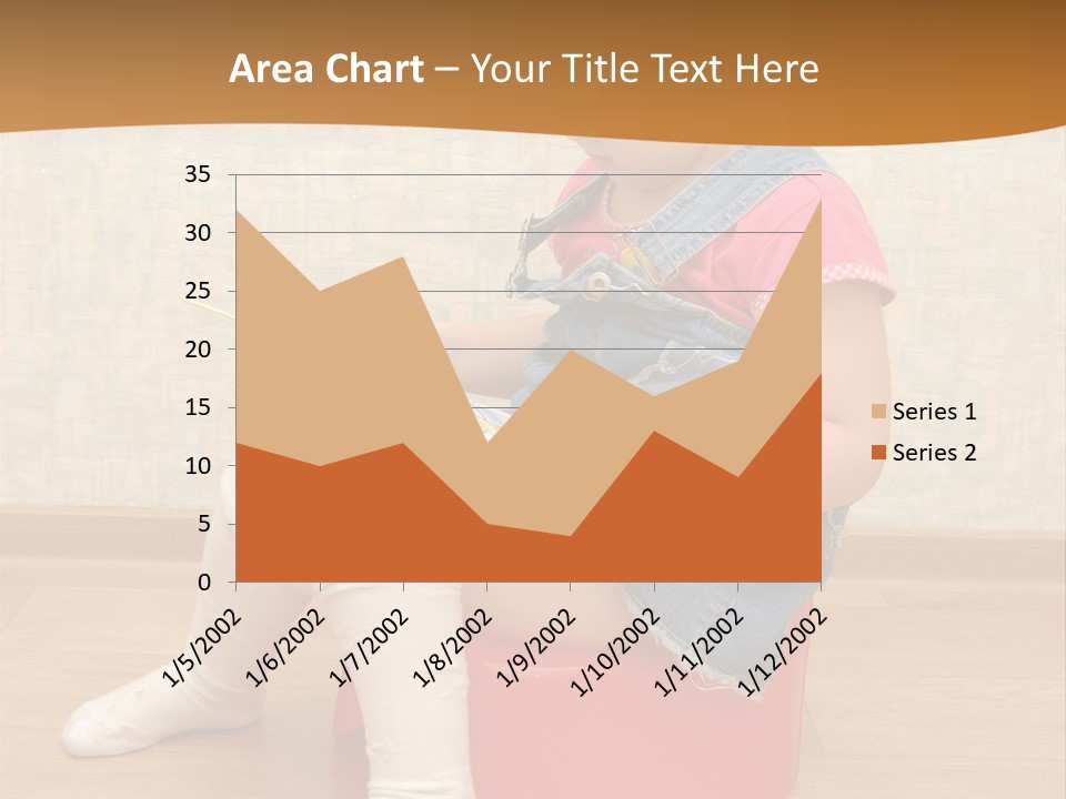 Little Girl Sitting On Red Potty With Open Book PowerPoint Template