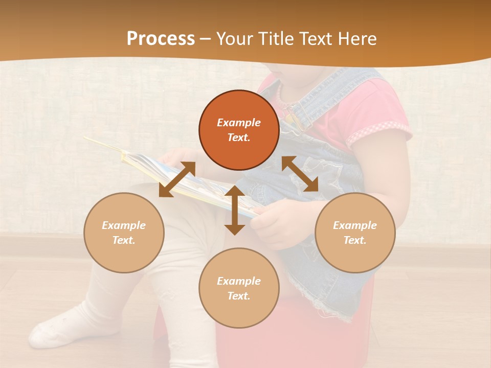Little Girl Sitting On Red Potty With Open Book PowerPoint Template