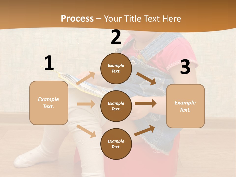 Little Girl Sitting On Red Potty With Open Book PowerPoint Template