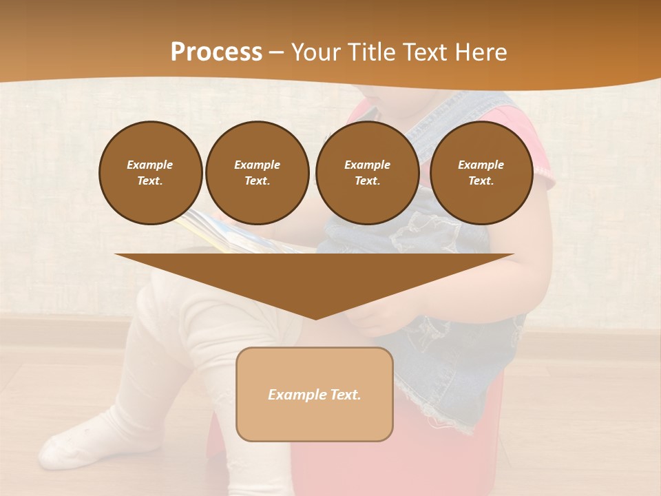 Little Girl Sitting On Red Potty With Open Book PowerPoint Template