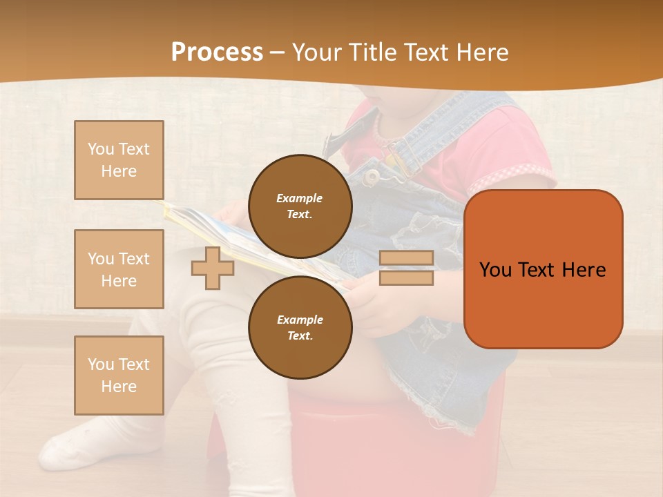 Little Girl Sitting On Red Potty With Open Book PowerPoint Template