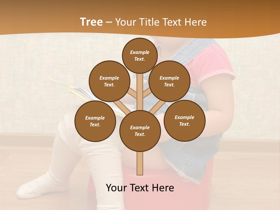 Little Girl Sitting On Red Potty With Open Book PowerPoint Template